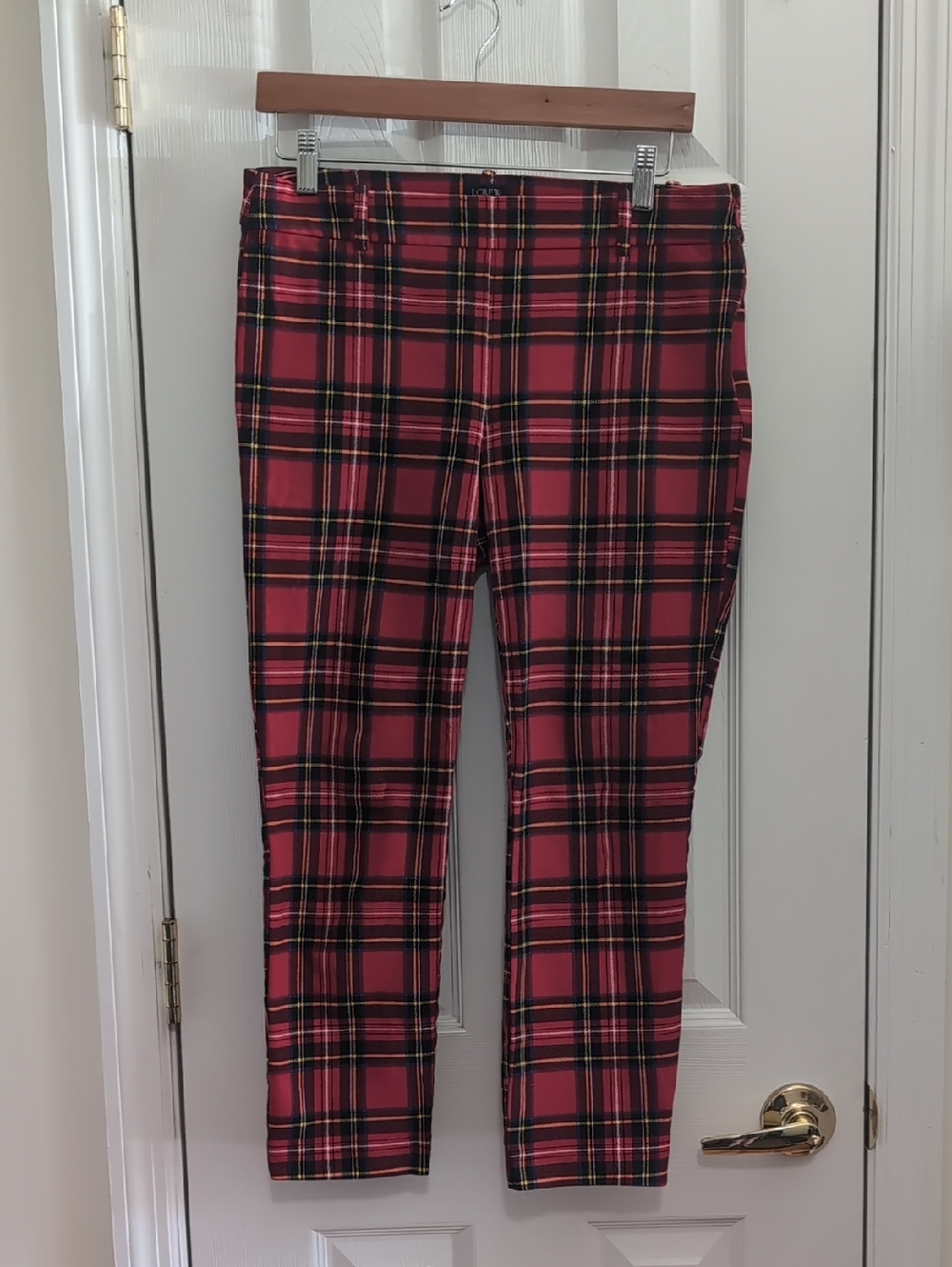 J Crew Winnie Red Plaid Skinny Pant - Picture 3 of 4